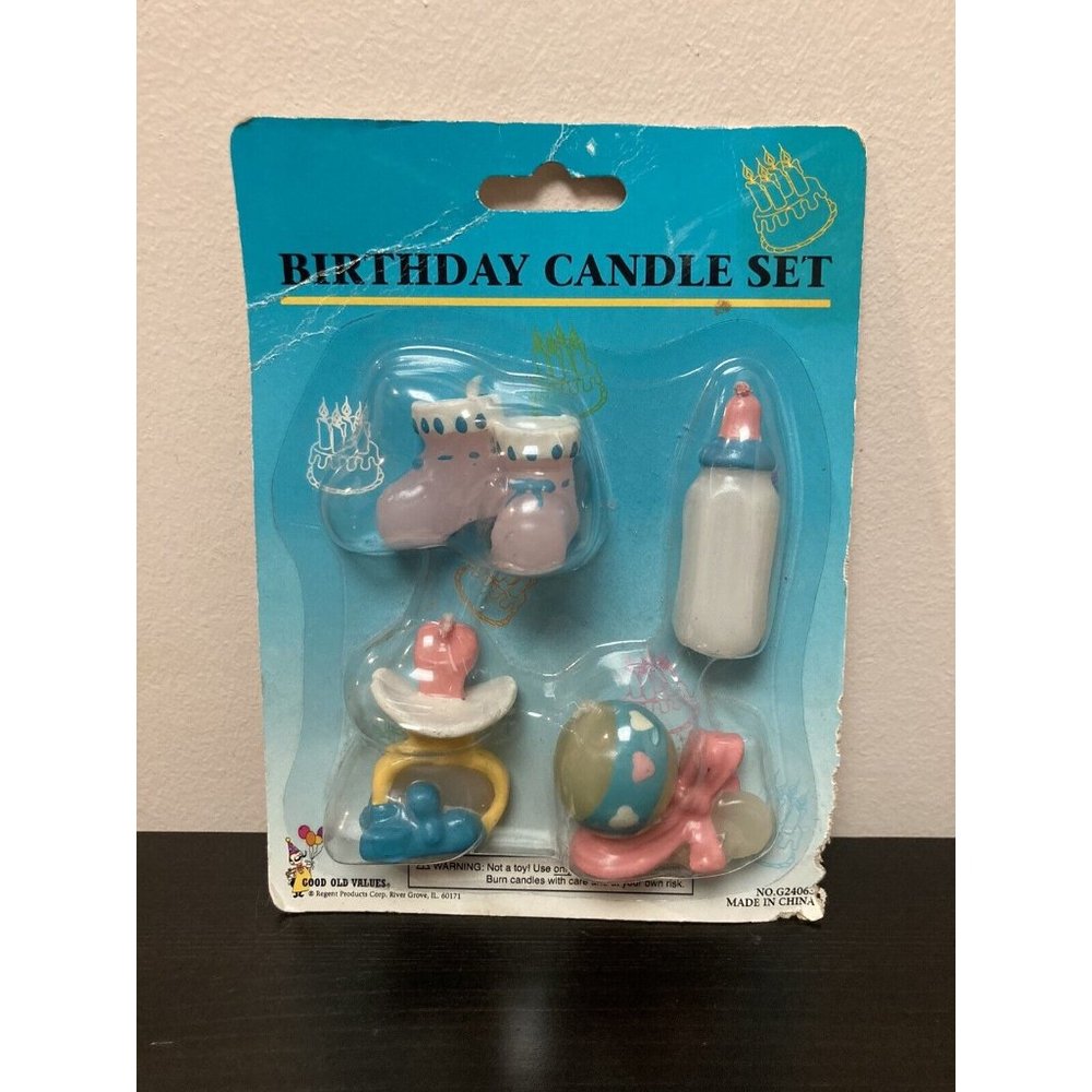 Baby Birthday Baby Shower Candles Booties Pacifier Bottle Rattle Regent Products